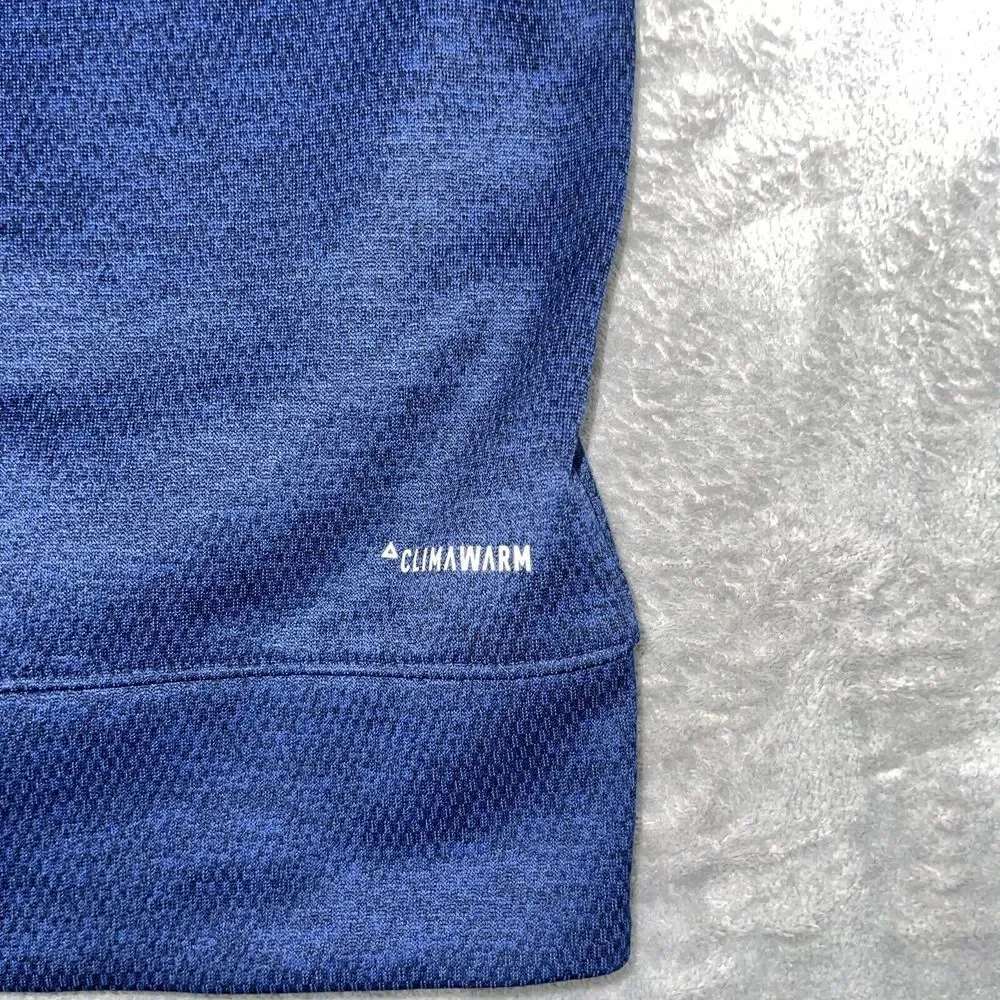 Adidas‎ Hooded Sweatshirt Adult Small Blue White Climawarm Mesh Lined *no String